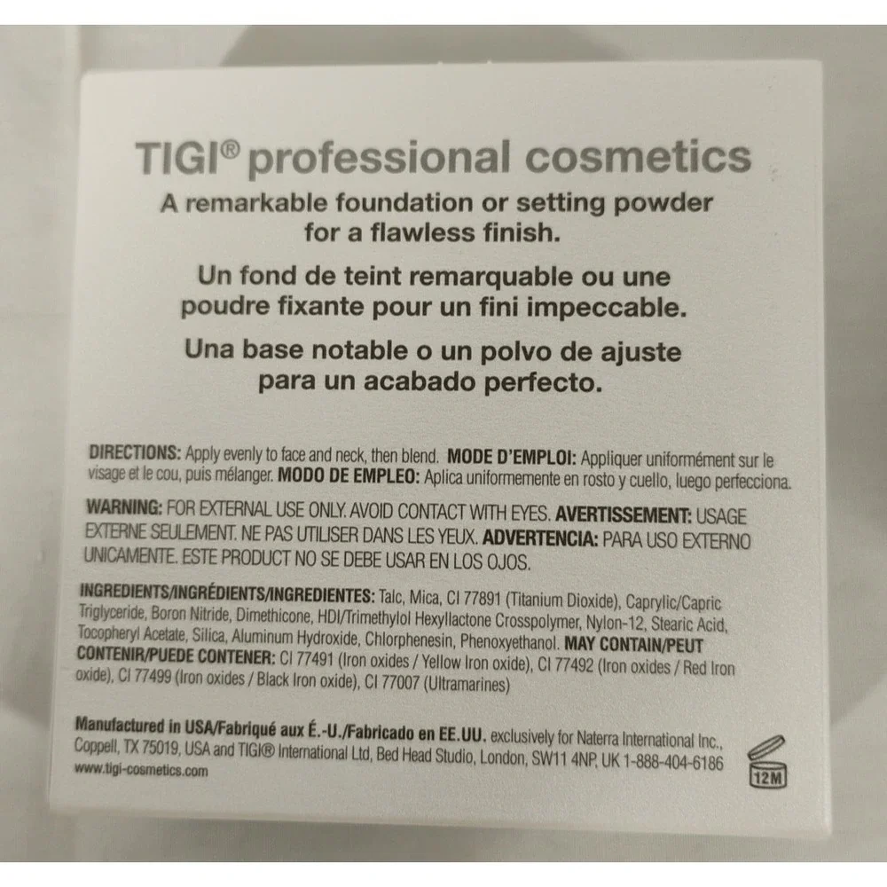 NEW TIGI Professional Cosmetics‎ PURE Powder Foundation in Mirrored Compact USA